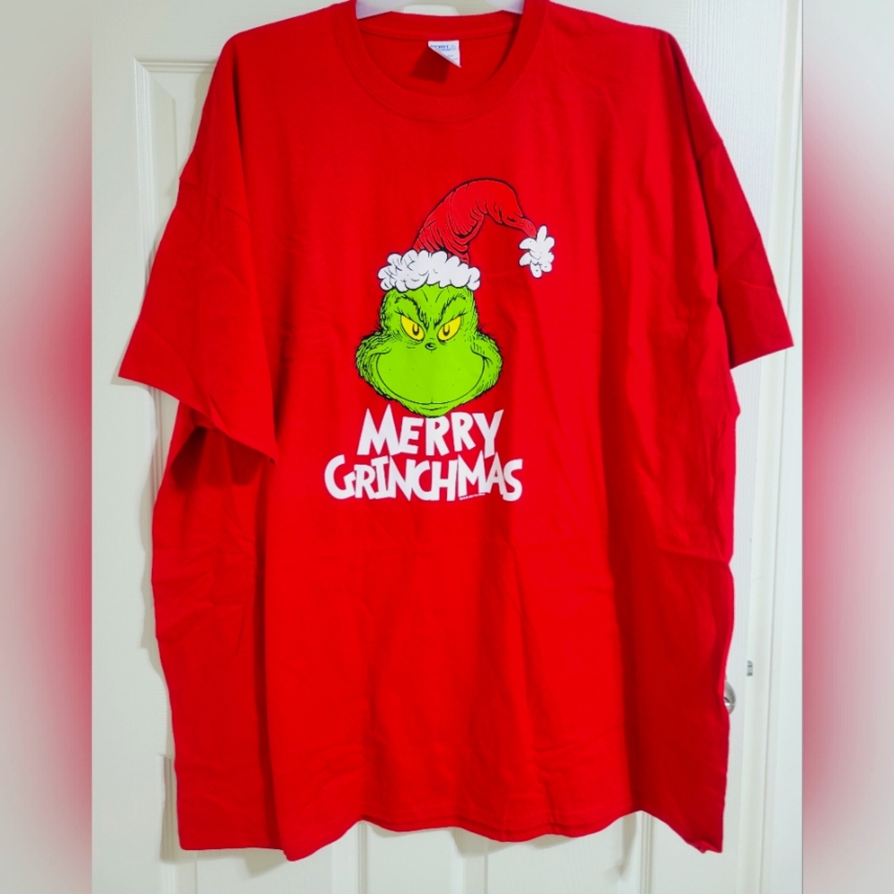 4XLT MEN'S BIG AND TALL SOFT STRETCHY THE GRINCH MERRY GRINCHMAS CHRISTMAS TSHIR